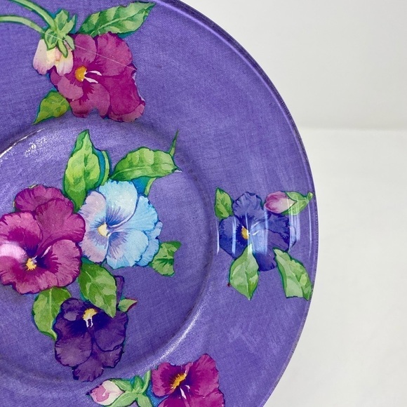 Vintage Hand Decoupaged Floral Plate - Picture 3 of 4